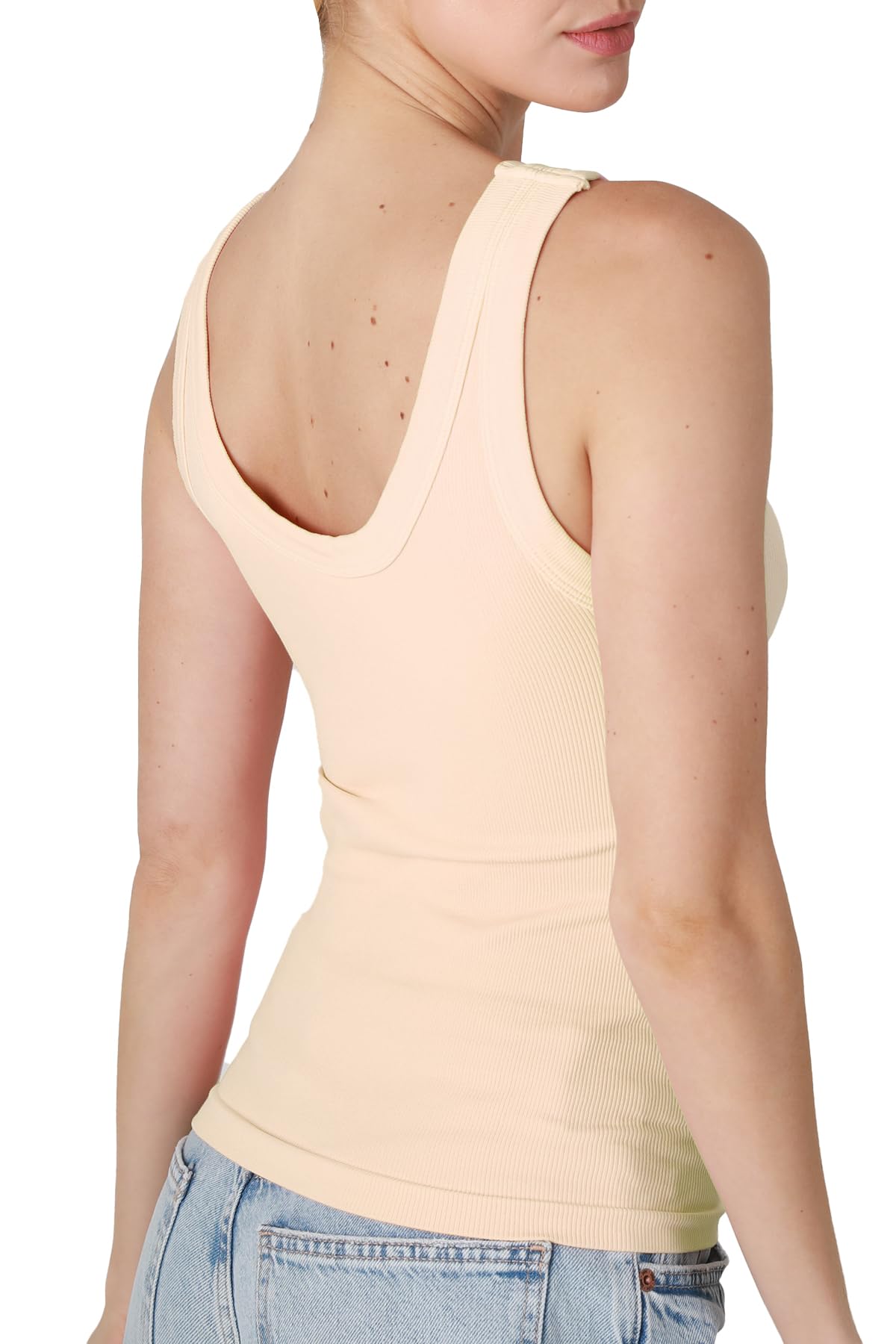 NIKIBIKI Women Seamless Reversible Ribbed Tank Top, Made in U.S.A, One Size