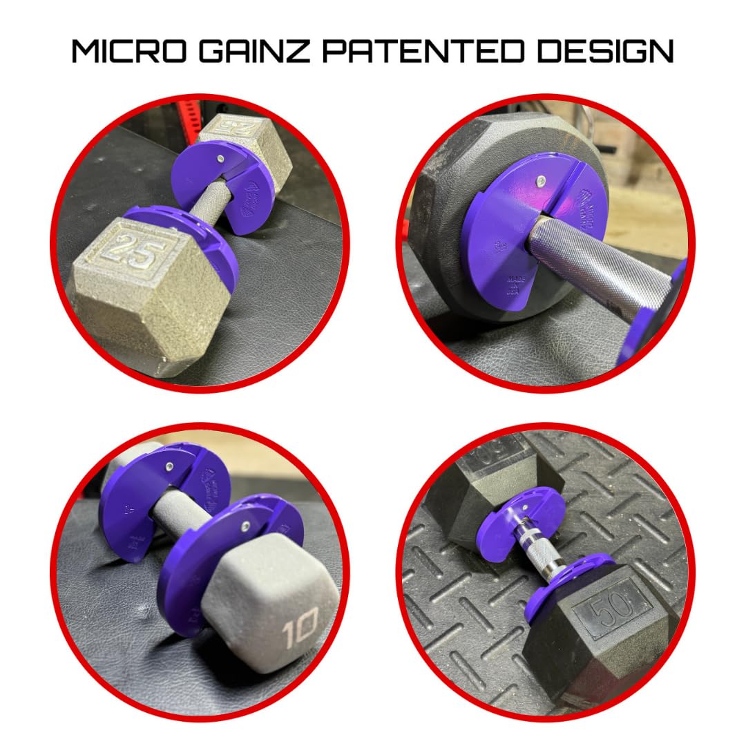 Micro Gainz Dumbbell Fractional 1.25lb Weight Plate, Ideal for Micro Loading, (Choose Color) 2 Piece Fractional Weight Plates, Designed for Dumbbell Training, Made In USA