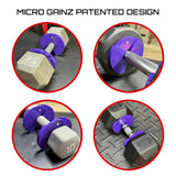 Micro Gainz Dumbbell Fractional 1.25lb Weight Plate, Ideal for Micro Loading, (Choose Color) 4 Piece Fractional Weight Plates, Designed for Dumbbell Training, Made In USA
