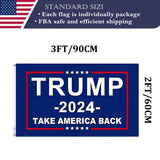 Double Sided Red Trump 2024 Flag 3x5 Made in USA Outdoor Heavy Duty 3 Ply Polyester Trump Take America Back Flag with White Starting Tape and 2 Brass Grommets