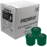 Shield Athletic Underwrap | Bulk Case 48 Rolls of PreWrap, Hair Tie, Headband, Patellar Support, Pre-Wrap Athletic Tape, 2.75" X 30 SYards, Foam Barrier Skin Protection, Flexible, Breathable Red