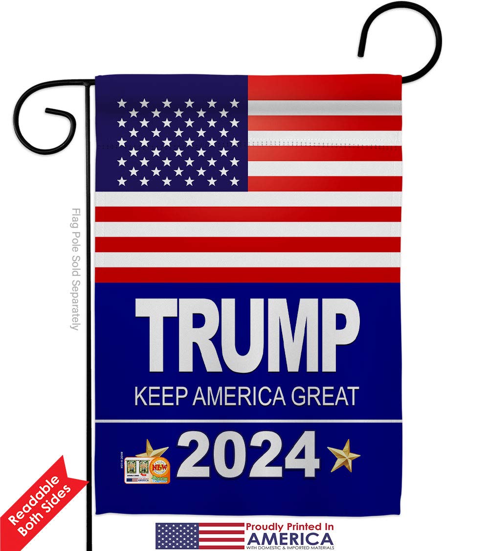Trump 2020 Patriotic Vote President Donald Election Keep United State American House Decoration Banner Small Yard Gift Double-Sided, Garden Flag 13"x 18.5", Made in USA 13 X 18.5
