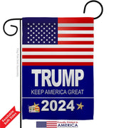 Trump 2020 Patriotic Vote President Donald Election Keep United State American House Decoration Banner Small Yard Gift Double-Sided, Garden Flag 13"x 18.5", Made in USA 13 X 18.5