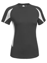 Expert Brand USA-Made Women's Oxymesh Dry Fit Color Blocked Athletic T-Shirt