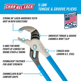 Channellock 442 Tongue and Groove Pliers, 12 In, Black, Blue, Silver