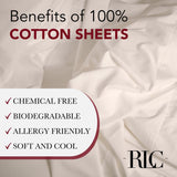 Red Land Cotton Luxury Sheet Set | 100% American Grown Cotton Basics | Premium Hotel Ultra-Soft Lightweight 4 Piece USA Made Deep Pocket Fitted, Flat Sheet, & Pillowcases Percale Weave (Queen/White)