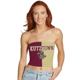 Lojobands Women's Tailgate Outfit College Two Tone Color Block Tube Top Made in USA One Size Fits Most