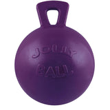 Jolly Pets Tug-n-Toss Heavy Duty Dog Toy Ball with Handle, 8 Inches/Large, Blueberry