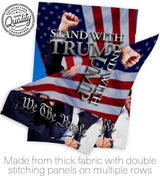 Stand with Trump Rally 2024 Flag Wall Hanging Deor for Home Poster Porch We The People President 47 MAGA Yard Sign Outdoor Patriotic Decorations, Republican Gifts Made in USA