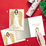 Tree-Free Greetings - Season's Greeting Cards - Artful Designs - 10 Cards + Matching Envelopes - Made in USA - 100% Recycled Paper - 5 x 7 - Christmas Angel (HB93390)