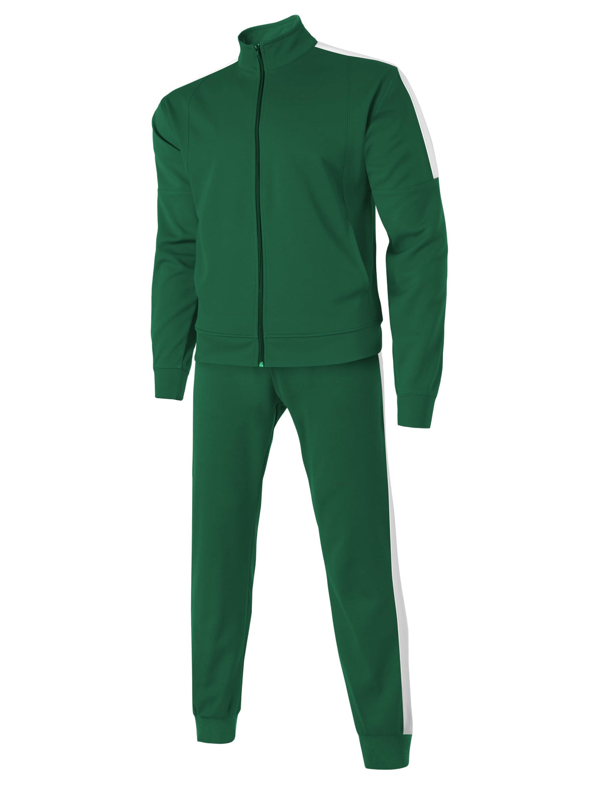 Hat and Beyond Mens Made in USA Premium Track Jacket & Pants Striped Sweatsuit Athletic Casual Essentials Gym