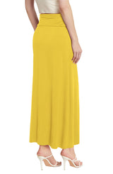 Hybrid & Company Women Versatile Fold Over Waist Maxi Skirt/Convertible Dress