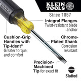 Klein Tools 605-6 1/4-Inch Cabinet Tip Screwdriver, Heavy Duty, 6-Inch, Made in USA