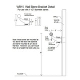 VITA Barre Wall-Mounted Single Ballet Barre, Classic WB15, Wood | Fixed Height, Made in USA, Home, Studio or Gym Exercise Equipment for Kids & Adults | Dance, Fitness, Pilates