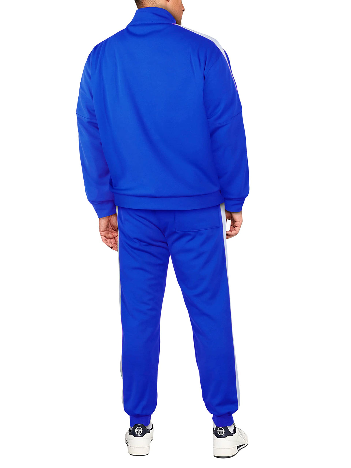 Hat and Beyond Mens Premium USA Made Striped Track Suit Athletic Casual Running Workout Sweat Suit Combo Track Jacket & Pant