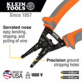 Klein Tools 1005RINS Insulated Pliers, Made in USA, Cutting / Crimping Tool for Insulated and Non-Insulated 10 to 22 AWG Wire and Connectors,1000V Rated