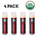 USDA Organic Lip Balm 6-Pack by Earth's Daughter Stocking Stuffers - Fruit Flavors, Beeswax, Coconut Oil, Vitamin E - Best Lip Repair Chapstick for Dry Cracked Lips - Moisturizing Lip Care