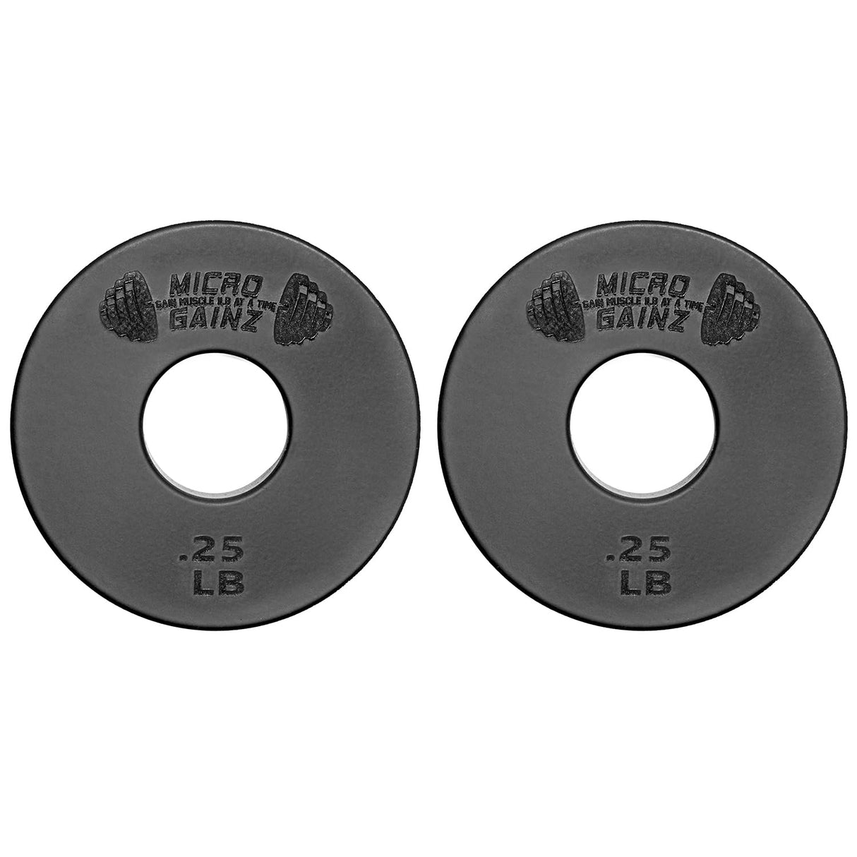 Micro Gainz Standard 1-Inch Center Hole Weight Plates, Set of 2 Black Fractional Plates Choose Set (.25LB-1.25LB), Designed for Standard 1-inch Barbells & Dumbbells, Made In USA