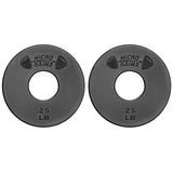 Micro Gainz Standard 1-Inch Center Hole Weight Plates, Set of 2 Black Fractional Plates Choose Set (.25LB-1.25LB), Designed for Standard 1-inch Barbells & Dumbbells, Made In USA