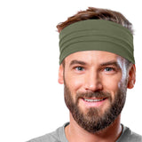 Men's Cotton Headbands Sweatbands 5" Wide Sports Fitness Yoga Fashion Made in USA