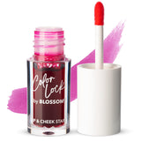 Blossom Color Lock Hydrating Longlasting Lip Stain and Tint for Lips & Cheek, Buildable, Non Drying, Smudgeproof + Transfer Proof, Made in USA with Doe Foot Applicator, 0.14 fl oz/4ml, Blooming Rose
