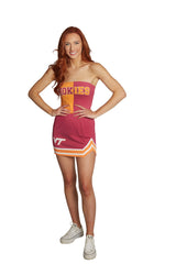 Lojobands Women's Tailgate Outfit College Two Tone Color Block Tube Top Made in USA One Size Fits Most