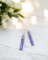 Recycled Antique Bottle and Dishware and Sterling Silver Bottoms Up Lever Back Earrings (Vintage Mason Jar)