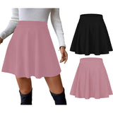 Sweet Hearts Women’s 2-Pack Basic Skater Skirt- Versatile Stretchy Mini Flared Skirt Made in USA