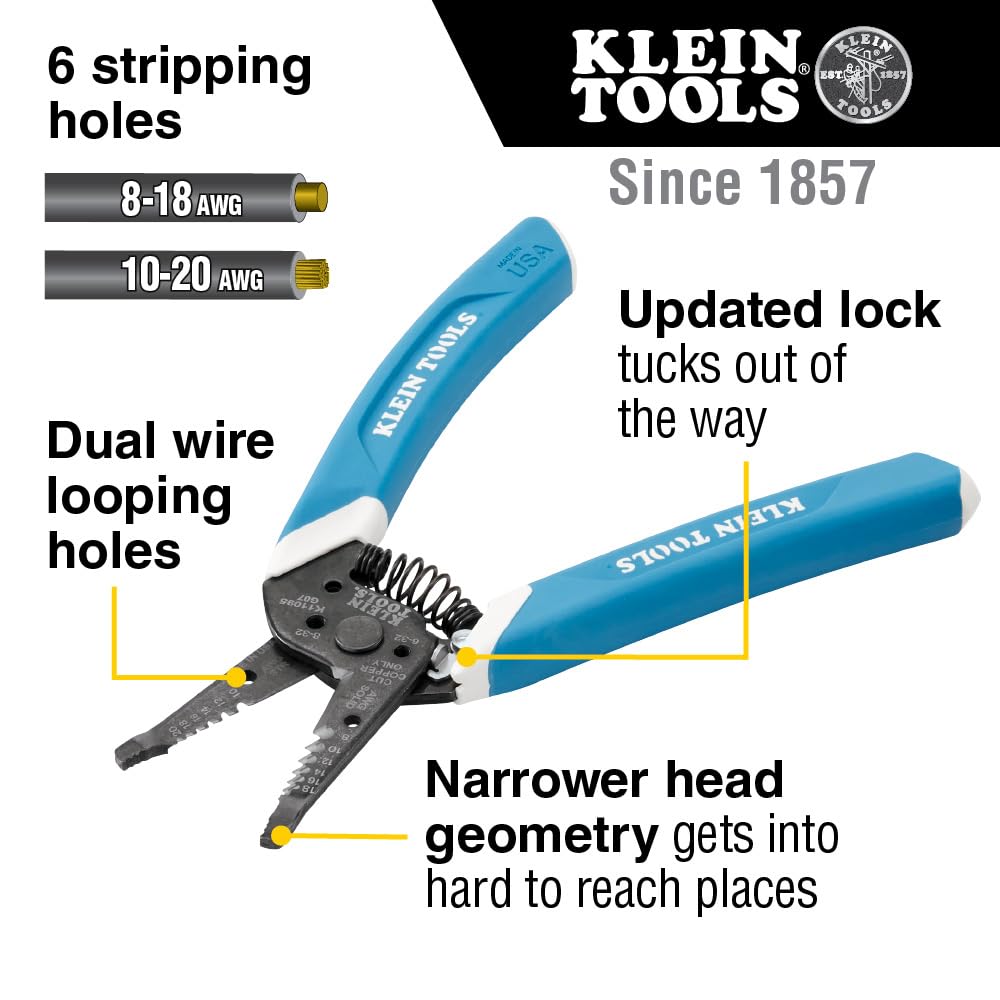 Klein Tools D2000-28 Pliers, Made in USA, Diagonal Cutting Pliers with Angled Head are Heavy-Duty to Cut ACSR, Screws, Nails, Most Hardened Wire, 8-Inch