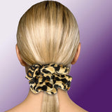 Velvet Scrunchies King Size Leopard XXL Plush Ponytail Holders Oversized Big Made in the USA