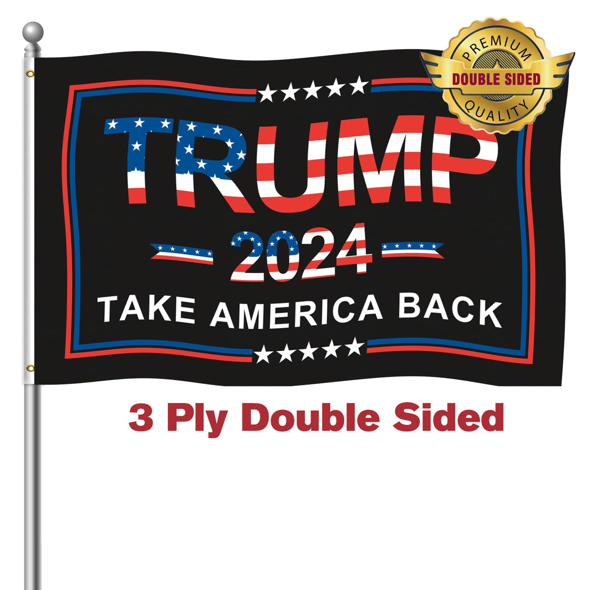 TRUMP 2024 Flag 3x5 outdoor made in usa Double Sided 3ply Make America Great Again Heavy Duty PresidentTrump Flags 2024 for Indoor Outdoor Decorations