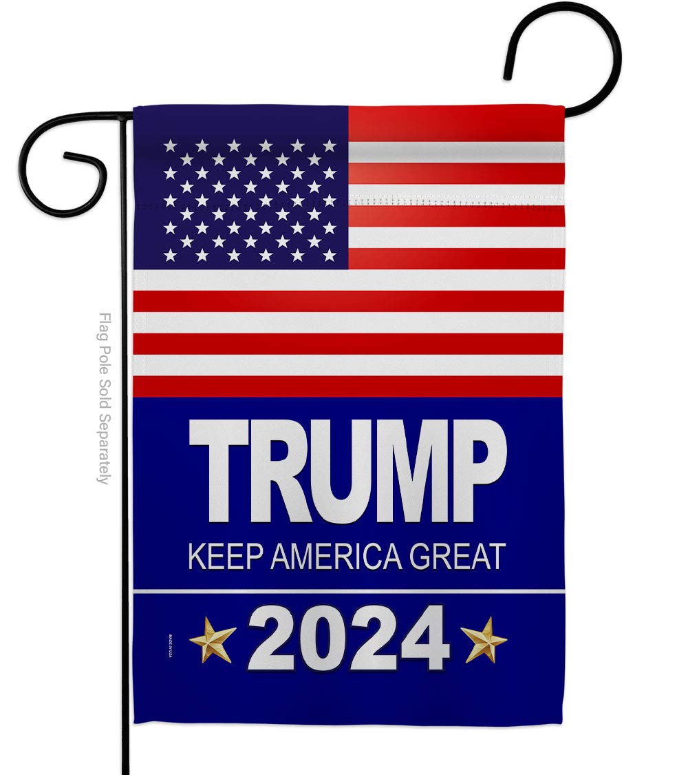 Trump 2020 Patriotic Vote President Donald Election Keep United State American House Decoration Banner Small Yard Gift Double-Sided, Garden Flag 13"x 18.5", Made in USA 13 X 18.5