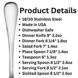 Liberty Tabletop Annapolis 63 Piece Flatware Set Service for 12 Includes 3pc Service Set MADE IN USA