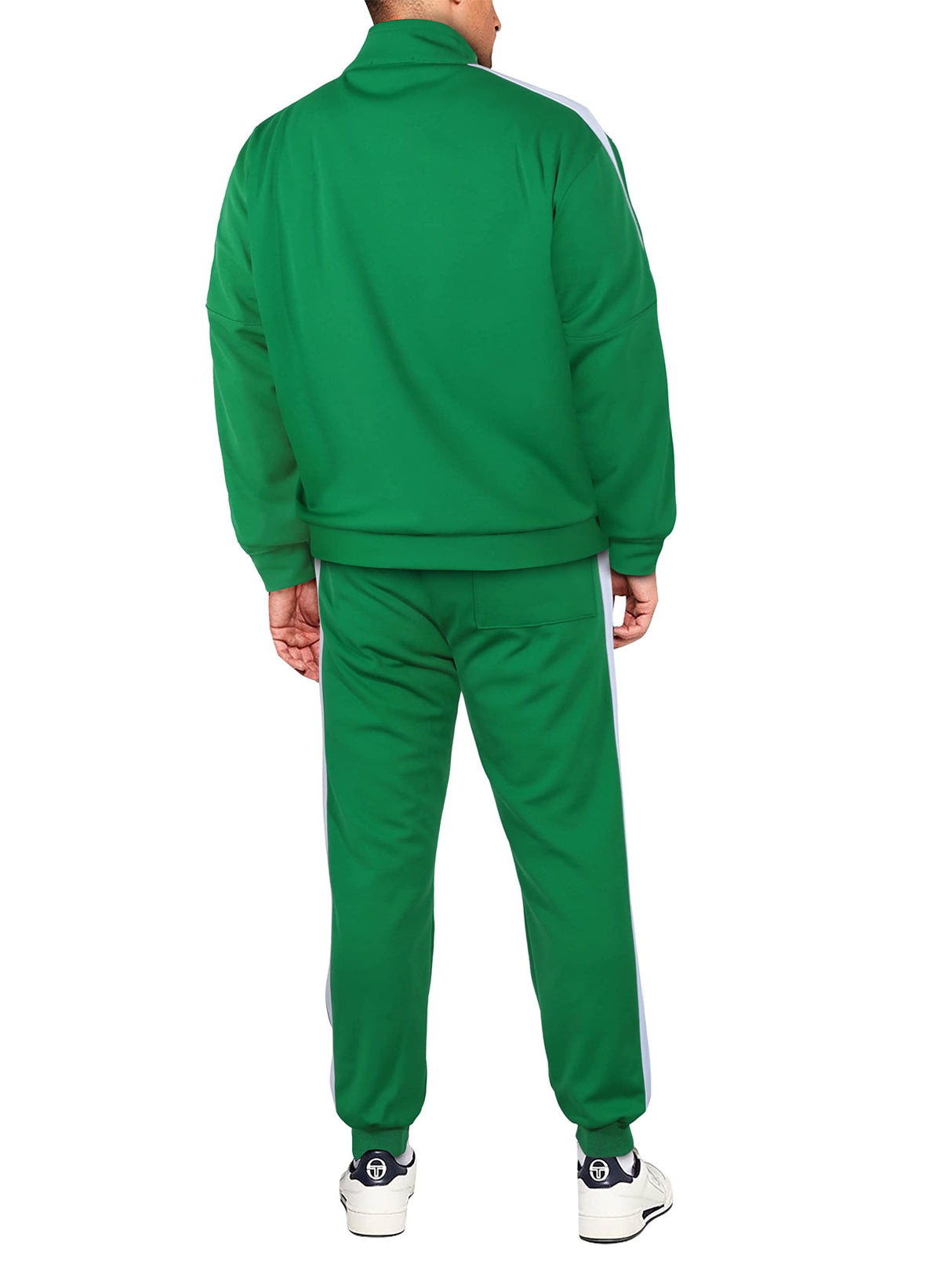 Hat and Beyond Mens Premium USA Made Striped Track Suit Athletic Casual Running Workout Sweat Suit Combo Track Jacket & Pant