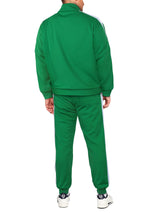 Hat and Beyond Mens Premium USA Made Striped Track Suit Athletic Casual Running Workout Sweat Suit Combo Track Jacket & Pant