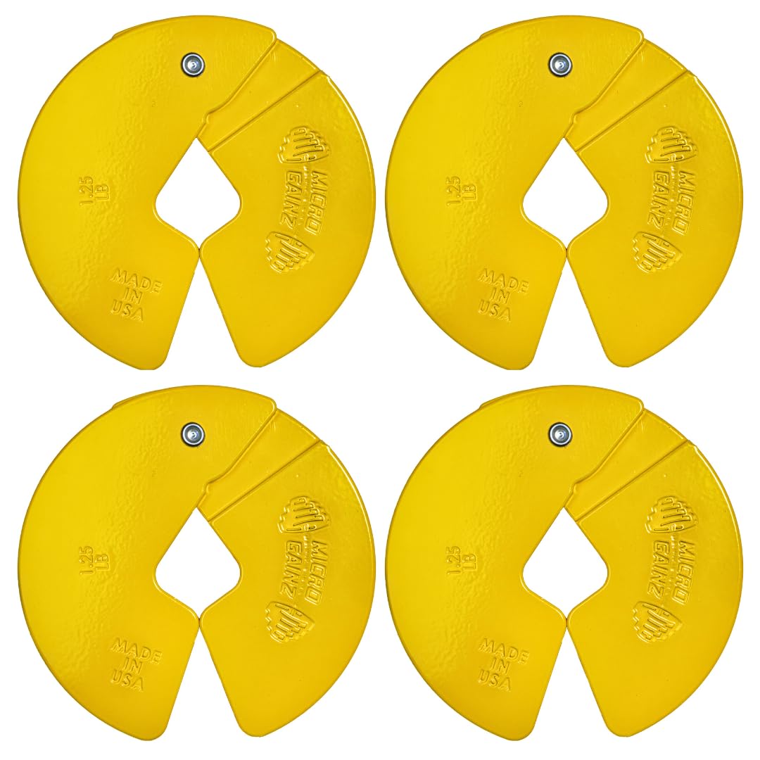 Micro Gainz Dumbbell Fractional 1.25lb Weight Plate, Ideal for Micro Loading, (Choose Color) 4 Piece Fractional Weight Plates, Designed for Dumbbell Training, Made In USA
