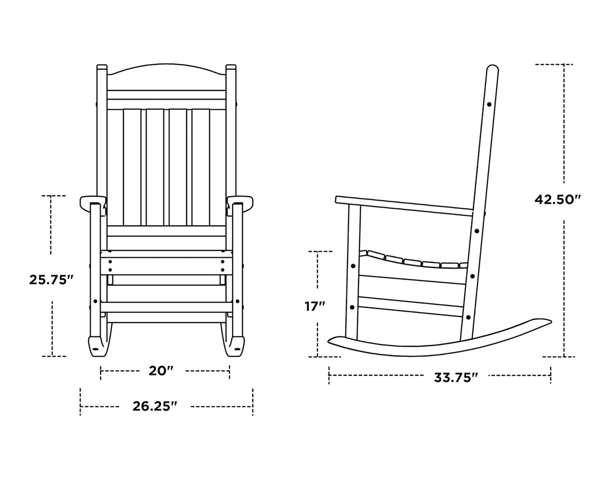 POLYWOOD R100SA Presidential Rocking Chair, Sand