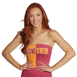 Lojobands Women's Tailgate Outfit College Two Tone Color Block Tube Top Made in USA One Size Fits Most