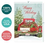 Tree-Free Greetings - Happy Holidays Greeting Cards - Artful Designs - 12 Cards + Matching Envelopes - Made in USA - 100% Recycled Paper - 5"x7" - Kringle Tree Farm (HP60629)