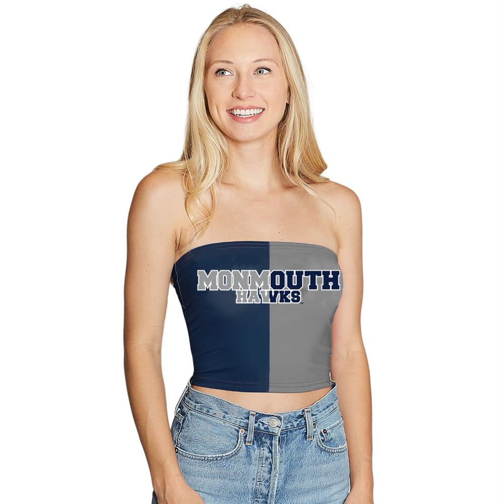 Lojobands Women's Tailgate Outfit College Two Tone Color Block Tube Top Made in USA One Size Fits Most
