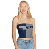 Lojobands Women's Tailgate Outfit College Two Tone Color Block Tube Top Made in USA One Size Fits Most