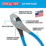 Channellock 526 6-Inch Slip Joint Pliers | Utility Plier with Wire Cutter | Serrated Jaw Forged from High Carbon Steel for Maximum Grip on Materials | Specially Coated for Rust Prevention| Made in USA