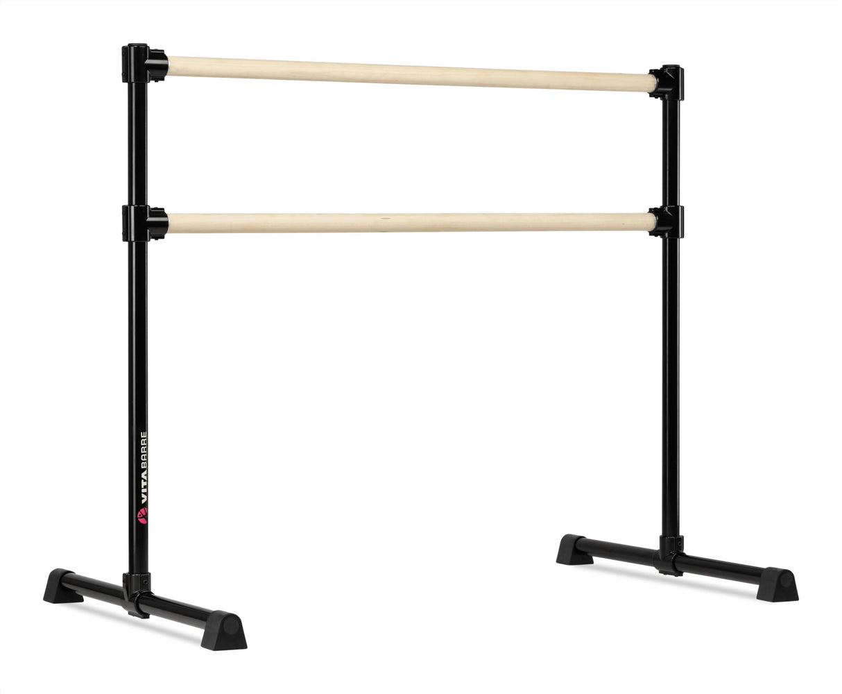 VITA Barre Portable Freestanding Double Ballet Barre, Extreme, Wood | Fixed Height, Made in USA, Home or Gym Exercise Equipment for Kids & Adults | Dance, Fitness, Pilates