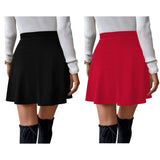 Sweet Hearts Women’s 2-Pack Basic Skater Skirt- Versatile Stretchy Mini Flared Skirt Made in USA