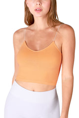 NIKIBIKI Women Seamless Spaghetti Strap Crop Top Cami, Made in U.S.A, One Size