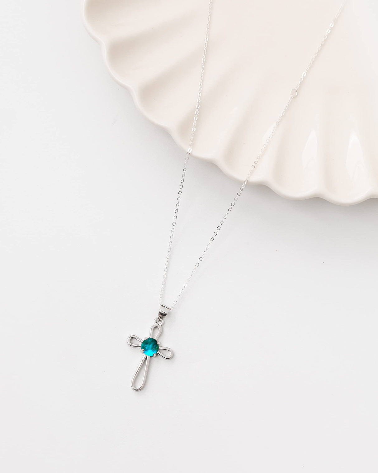Bottled Up Designs Handmade Recycled Antique Bottles Sterling Silver At The Cross Necklace (Mason Jar Aqua)
