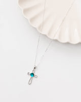 Bottled Up Designs Handmade Recycled Antique Bottles Sterling Silver At The Cross Necklace (Mason Jar Aqua)