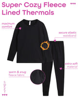 Sweet Hearts Thermal Underwear Set – 2 Piece Fleece Lined Top and Long Johns - Performance Base Layer Set: Made in USA