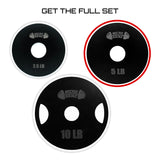 Micro Gainz Steel Olympic Barbell Weight Set of 2 Plates, 2.5lb, 5lb or 10lb, Plate Set Designed for Strength Training & Loading Bar Weights, Made in USA