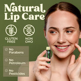 USDA Organic Lip Balm 6-Pack by Earth's Daughter Stocking Stuffers - Fruit Flavors, Beeswax, Coconut Oil, Vitamin E - Best Lip Repair Chapstick for Dry Cracked Lips - Moisturizing Lip Care